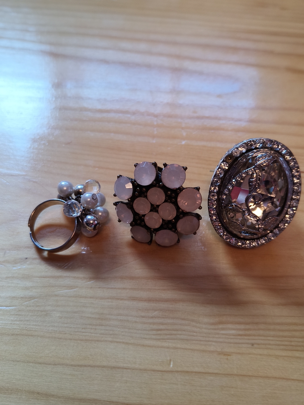 3 Pk - Adjustable Costume Jewelry Rings